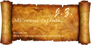 Jánossy Zelinda névjegykártya